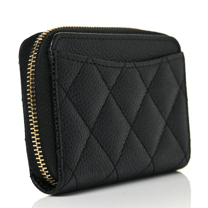 Chanel Caviar Quilted Zip Coin Purse Black 3 of 10