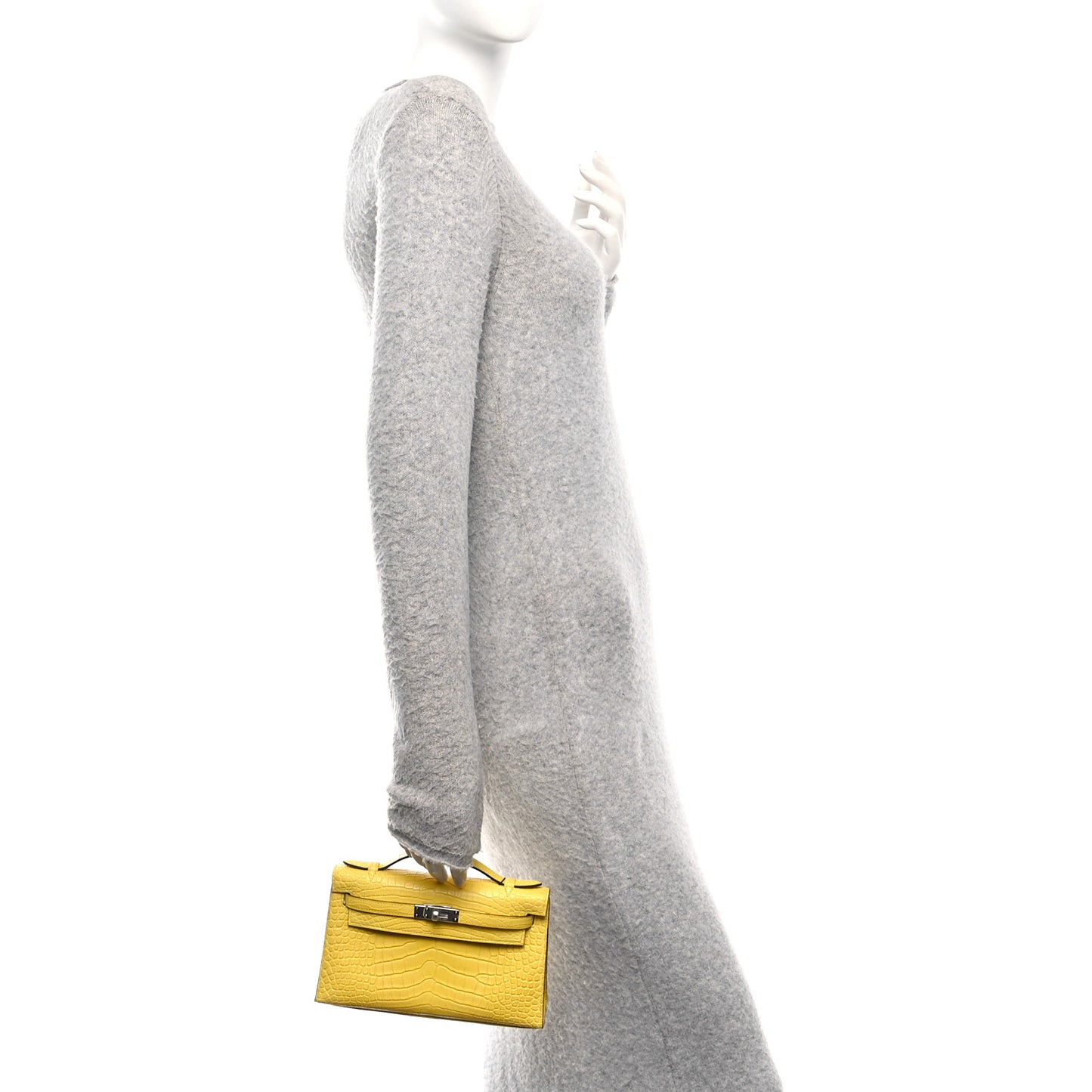 Matte Alligator Kelly Pochette Mimosa
