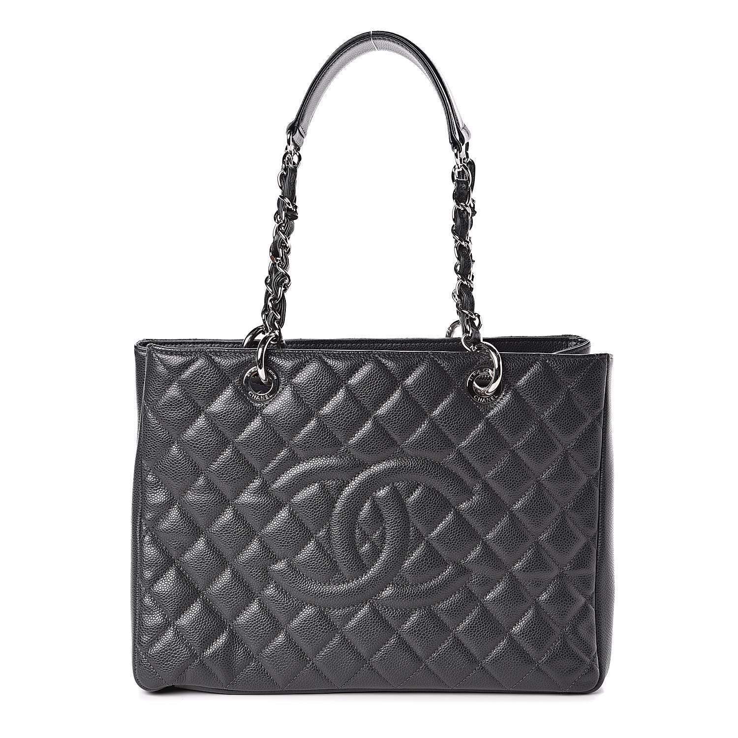 Chanel Caviar Quilted Grand Shopping Tote GST Dark Grey 1 of 10