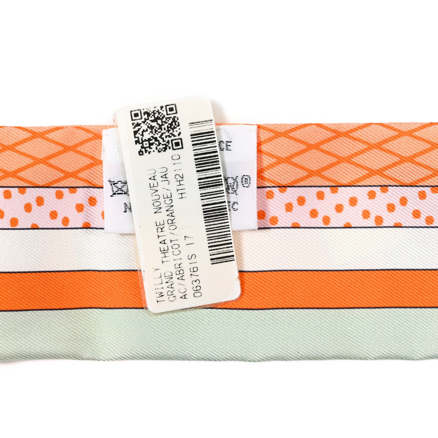 Hermes Silk Twilly Grand Theatre Nouveau Abricot Orange Jaune 3 of 4
