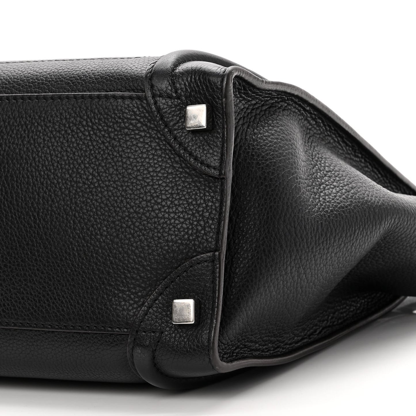 Drummed Calfskin Micro Luggage Black