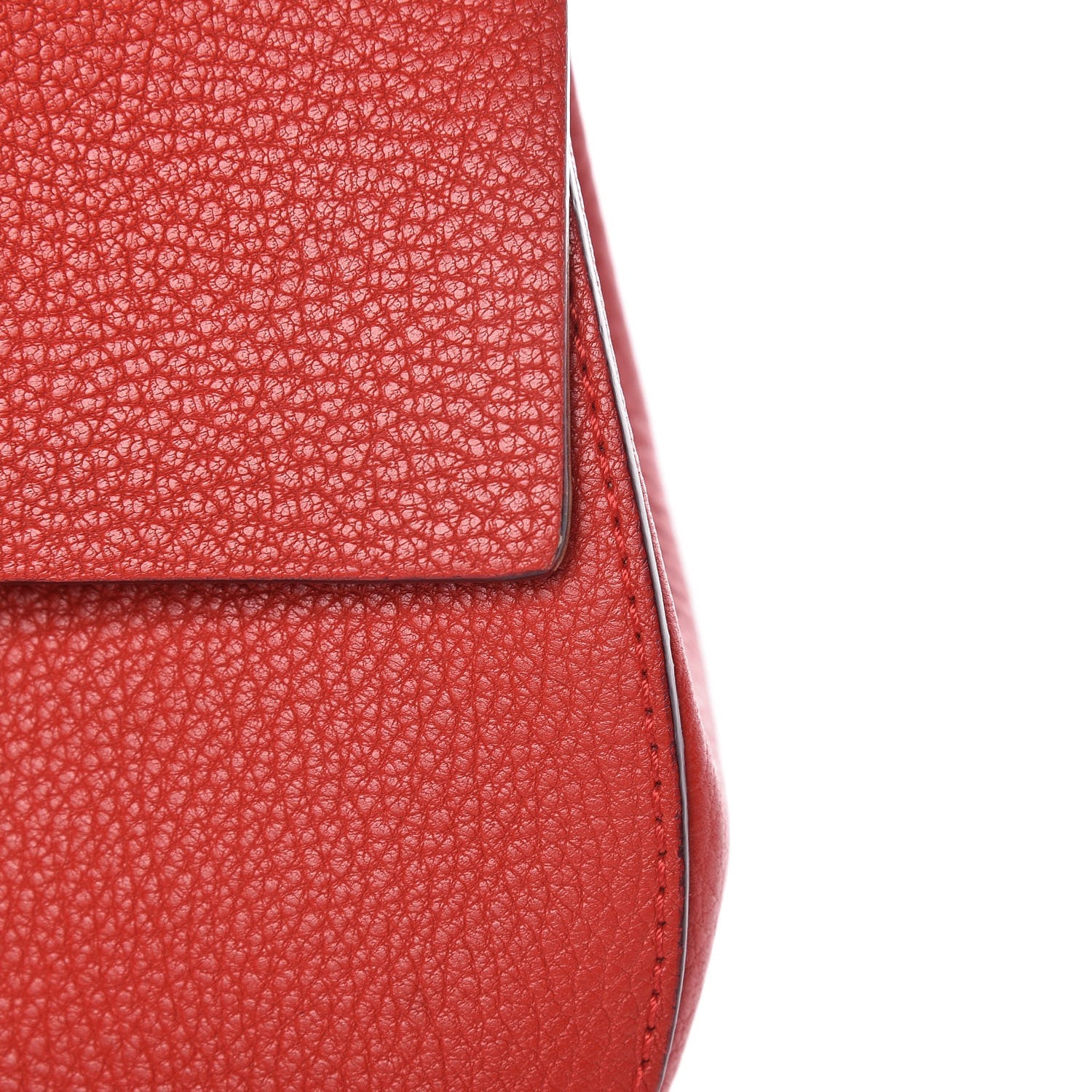 Chloe Grained Lambskin Drew Shoulder Bag Plaid Red 9 of 15