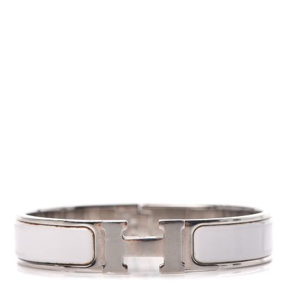 Hermes Enamel Narrow Clic Clac H Bracelet PM White 1 of 5