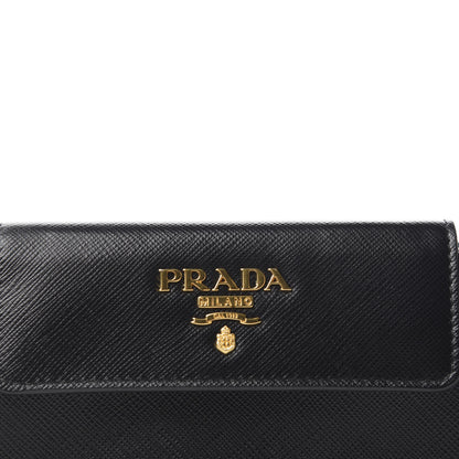 Prada Saffiano Metal Oro Chain Wallet Black 11 of 11