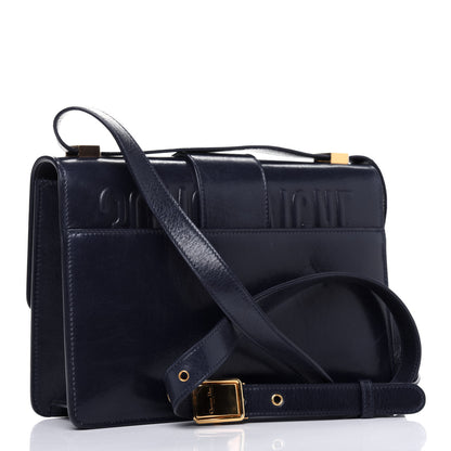 Christian Dior Shiny Crinkled Lambskin 30 Montaigne Flap Bag Indigo 3 of 20