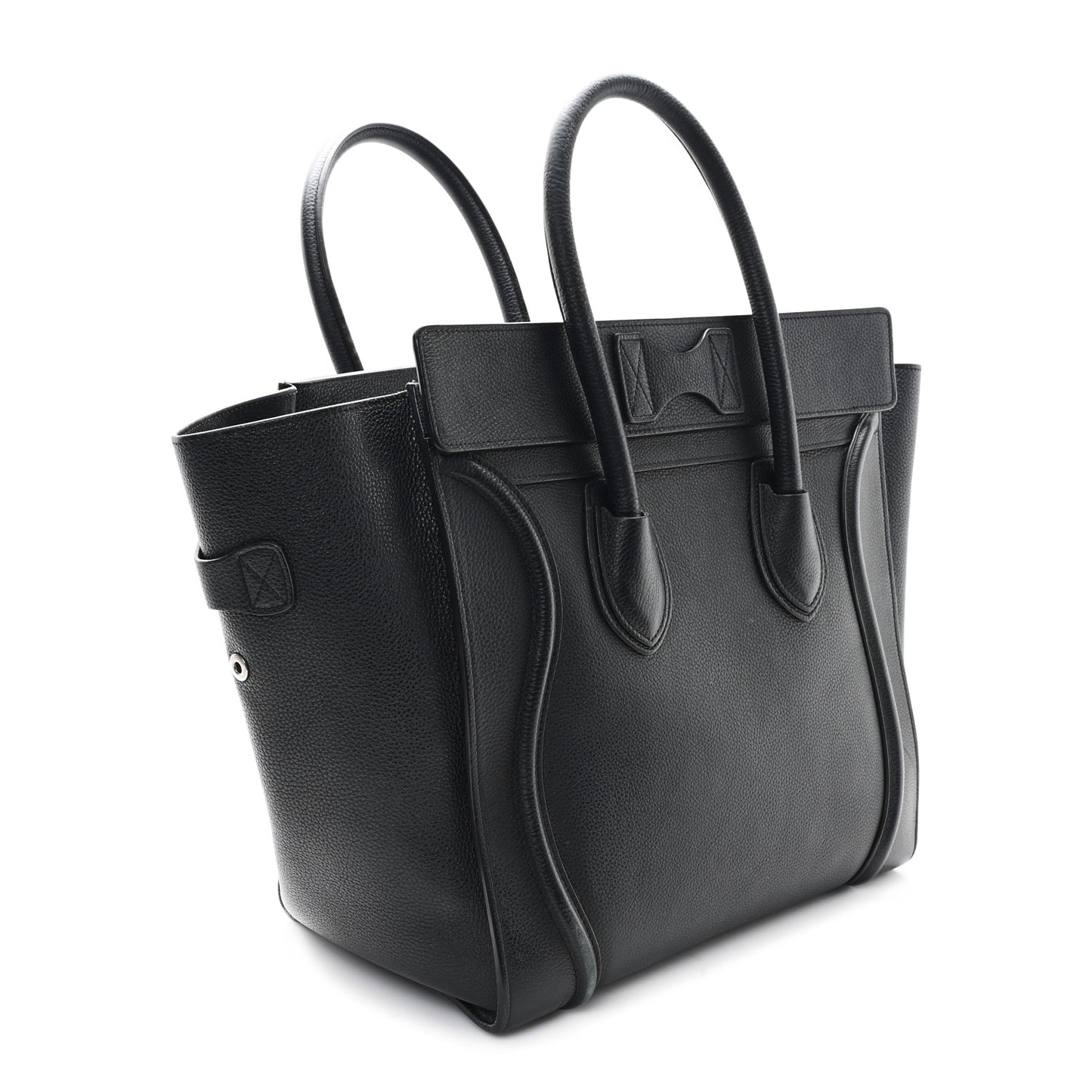 Drummed Calfskin Mini Luggage Black