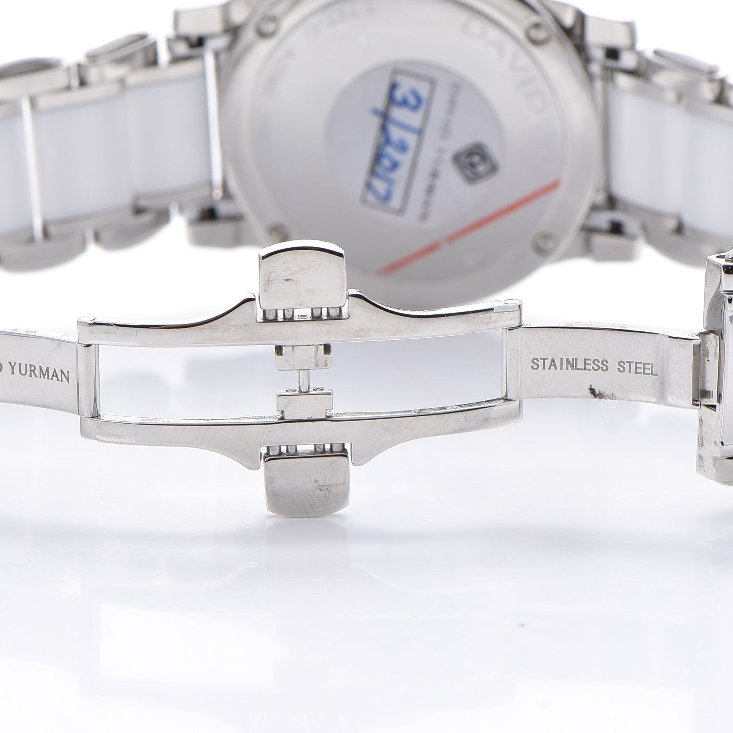 David Yurman Stainless Steel Ceramic Diamond Bezel 34mm Classic Quartz Watch White 8 of 11