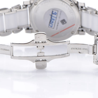 David Yurman Stainless Steel Ceramic Diamond Bezel 34mm Classic Quartz Watch White 8 of 11