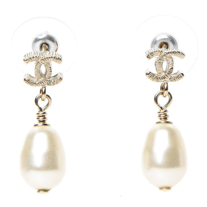 Chanel Pearl CC Drop Earrings Gold 1 of 4