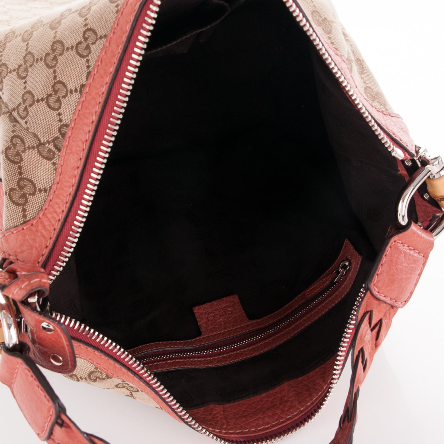 Monogram Medium Bamboo Bar Hobo Coral