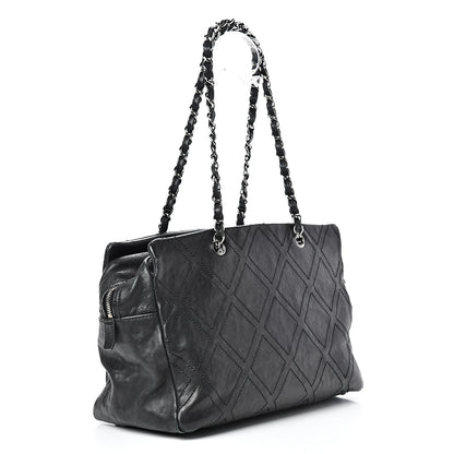 Chanel Calfskin Large Diamond Stitch Tote Black 2 of 14