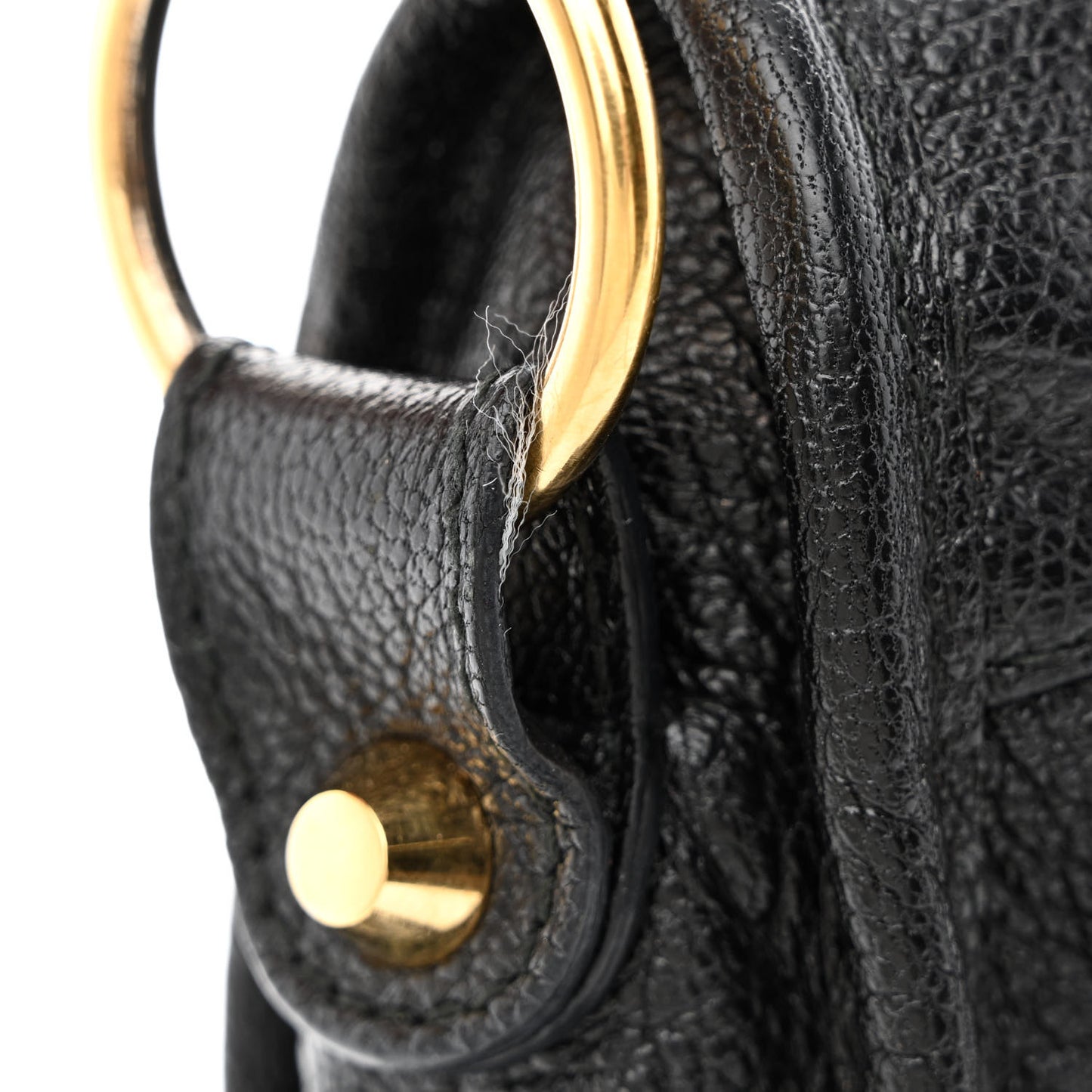 Chevre Gold Metallic Edge Hardware Mini City Black