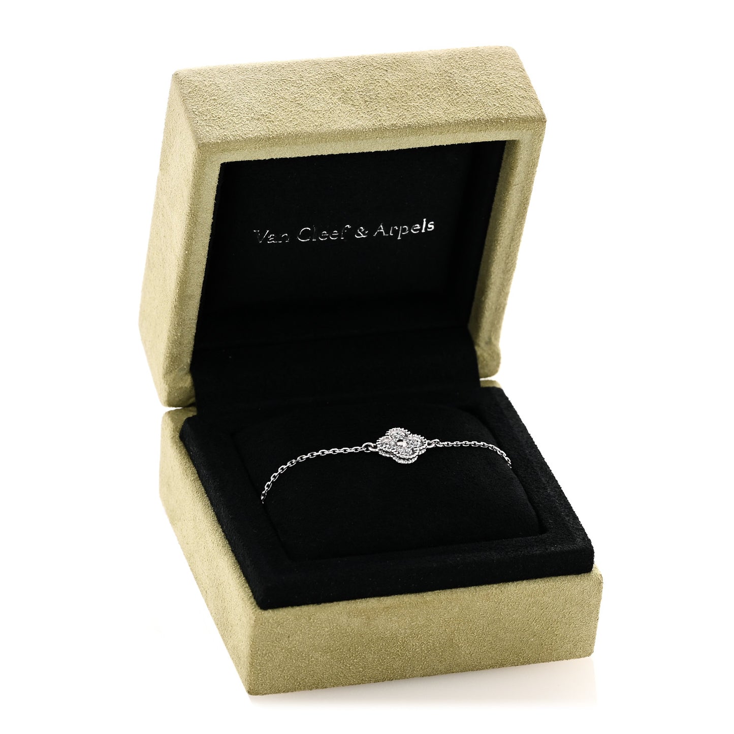 18K White Gold Diamond Sweet Alhambra Bracelet