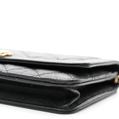 Chanel Caviar Quilted Boy Wallet On Chain WOC Black 11 of 14