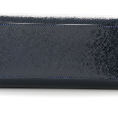 Prada Saffiano Vernice Pyramid Bag Black Bluette 10 of 14