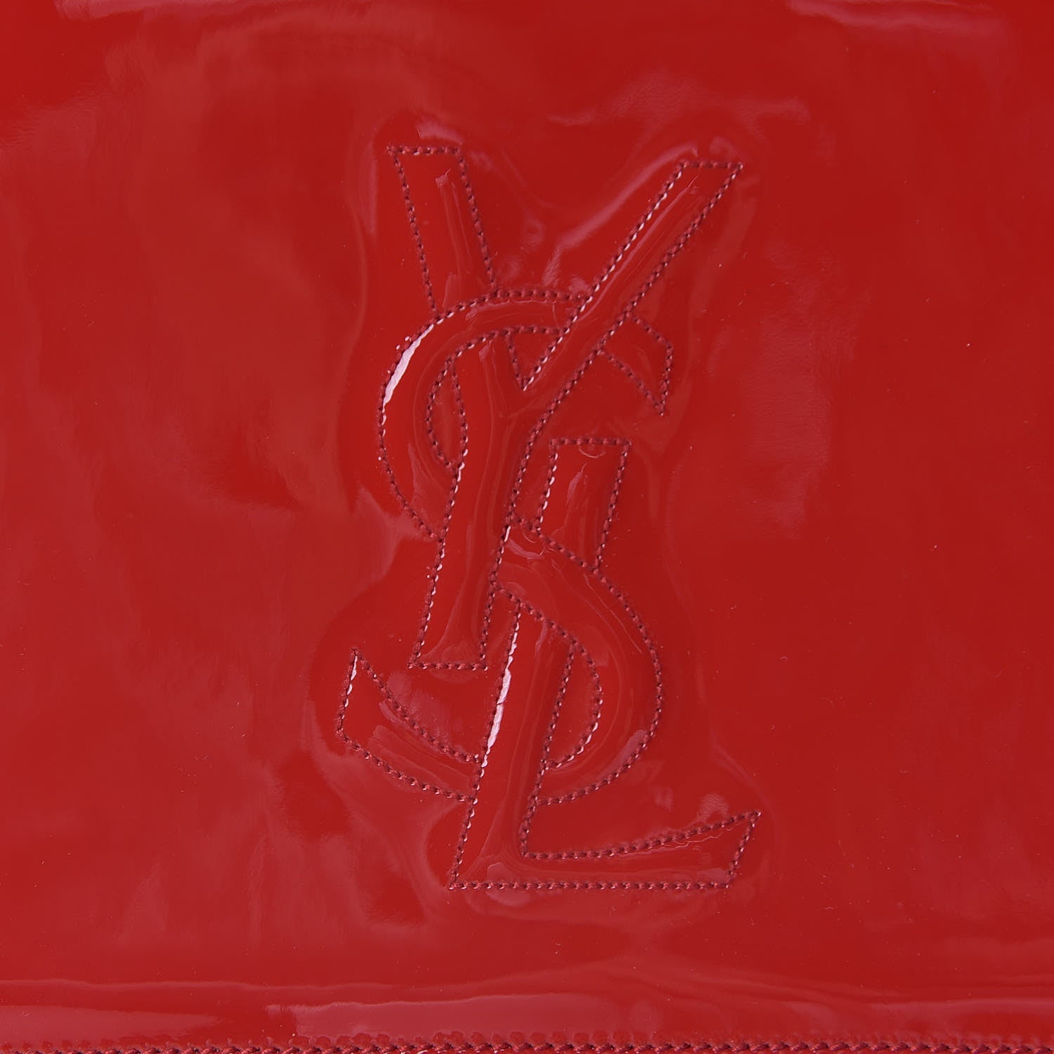 Saint Laurent Patent Monogram Large Belle De Jour Clutch Red 7 of 7