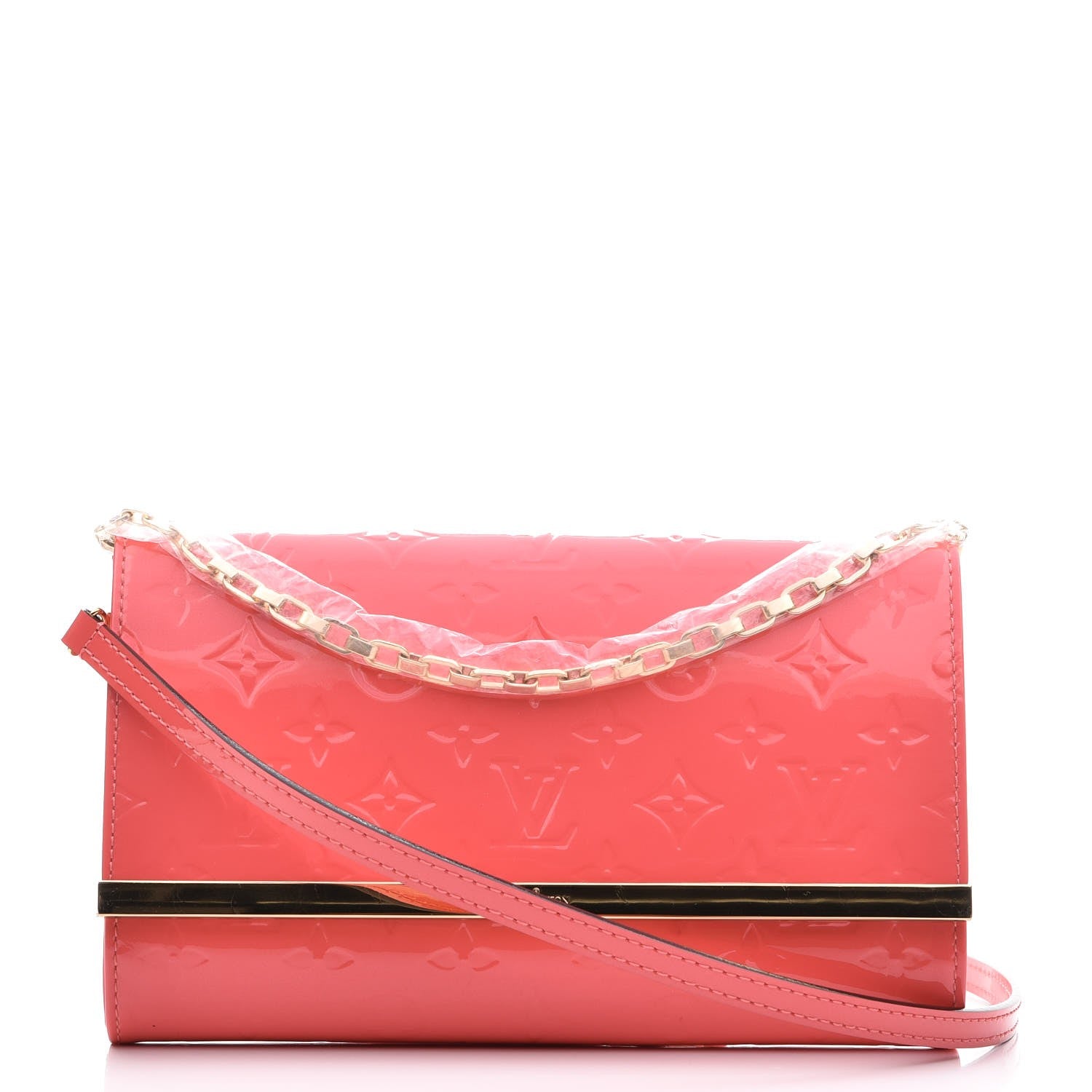 Louis Vuitton Vernis Ana Clutch Rose Litchi 1 of 8