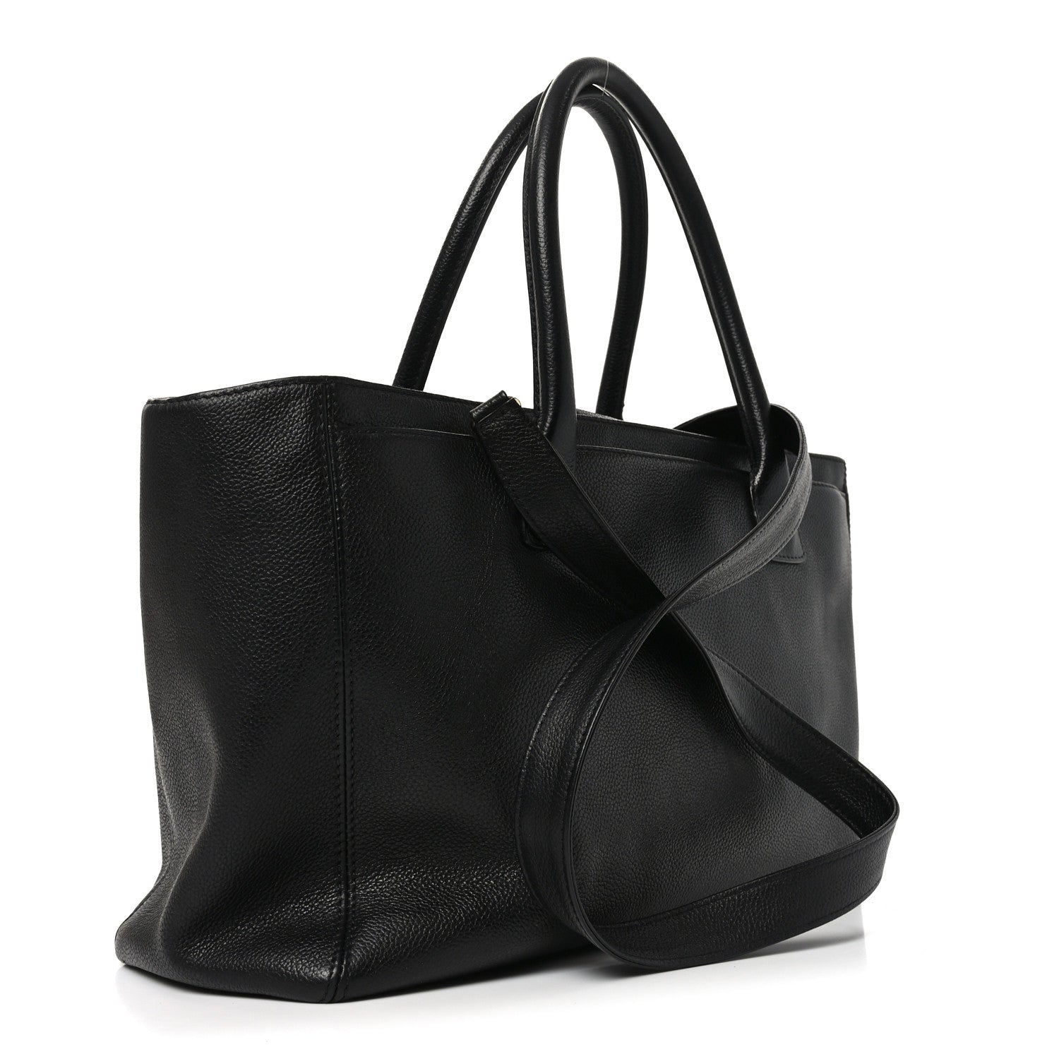 Chanel Calfskin Cerf Executive Shopper Tote Black 3 of 10