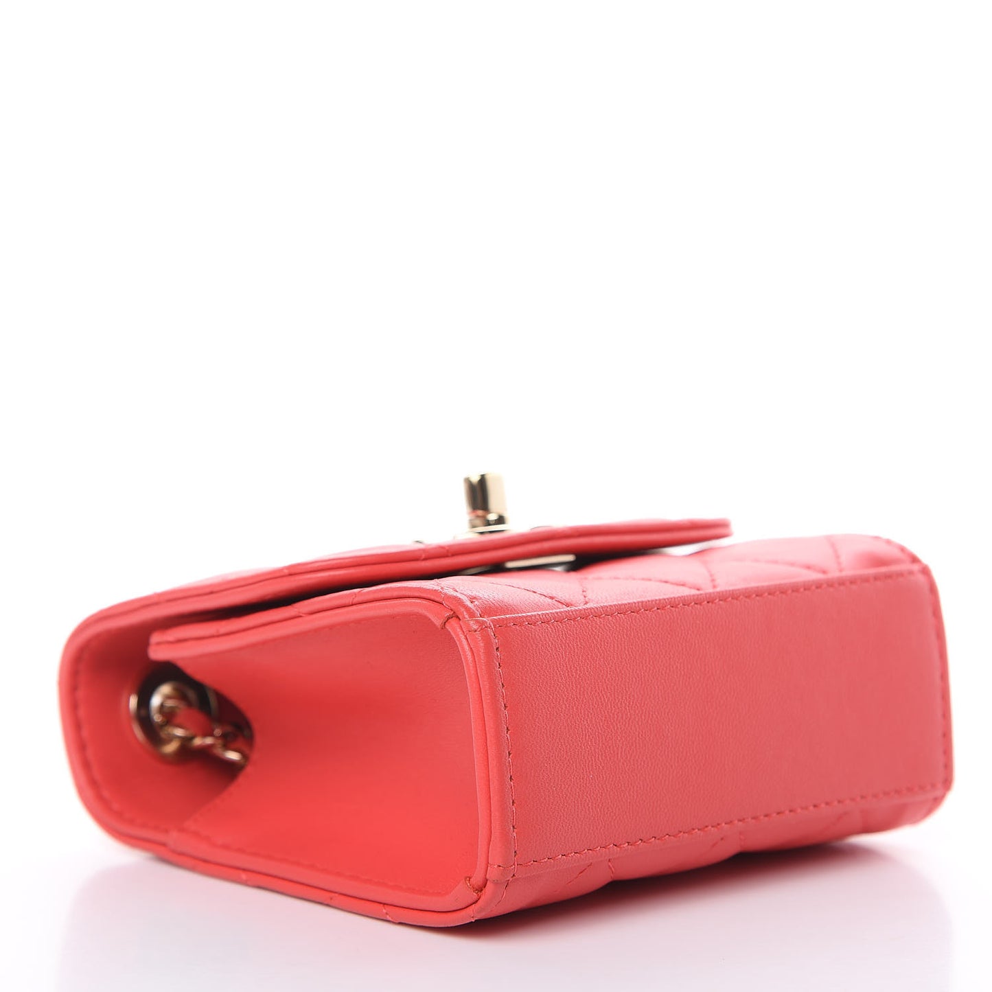 Lambskin Quilted Mini Trendy CC Chain Wallet Red