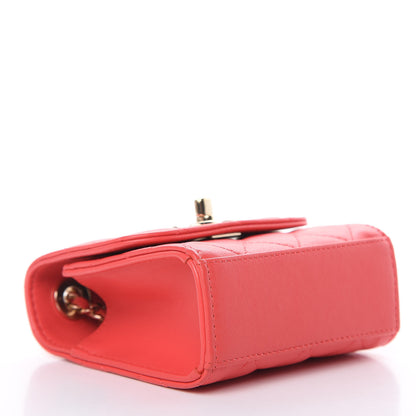 Chanel Lambskin Quilted Mini Trendy CC Chain Wallet Red 4 of 9