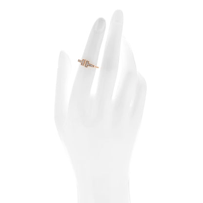 Tiffany 18K Rose Gold Diamond T Wire Ring 50 5.5 2 of 5