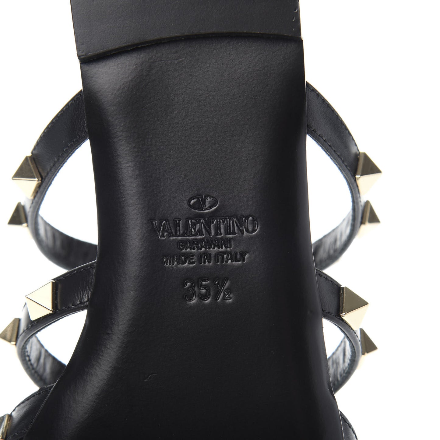 Calfskin Boudoir Rockstud Flat Cage Mules 35.5 Rose Cannelle Black