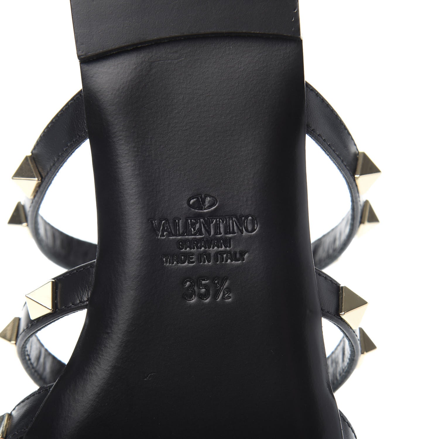 Valentino Garavani Calfskin Boudoir Rockstud Flat Cage Mules 35.5 Rose Cannelle Black 7 of 9