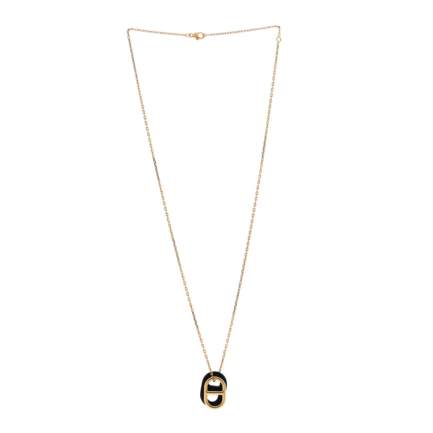 Hermes Swift O'Maillon Pendant Necklace Black 3 of 6