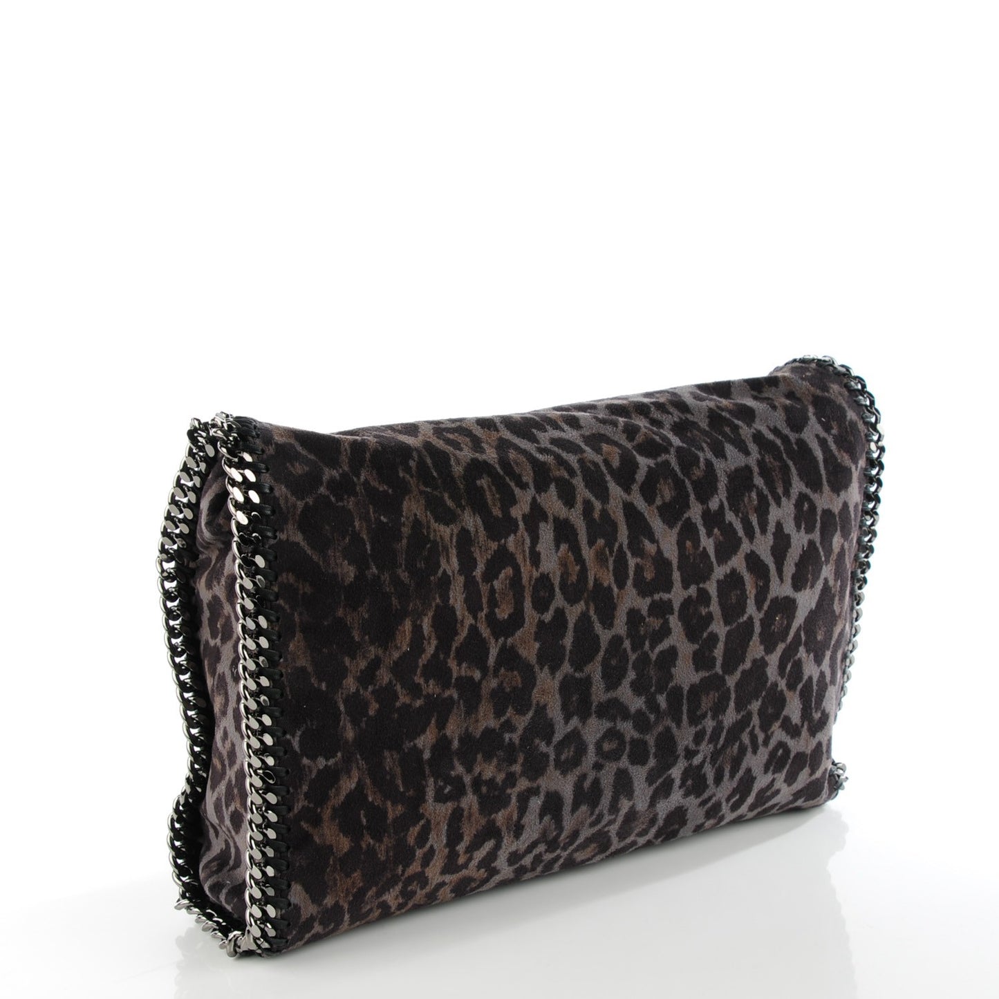 Leopard Shaggy Deer Small Falabella Tote Grey