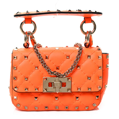 Valentino Garavani Calfskin Micro Rockstud Spike Shoulder Bag Orange 1 of 8