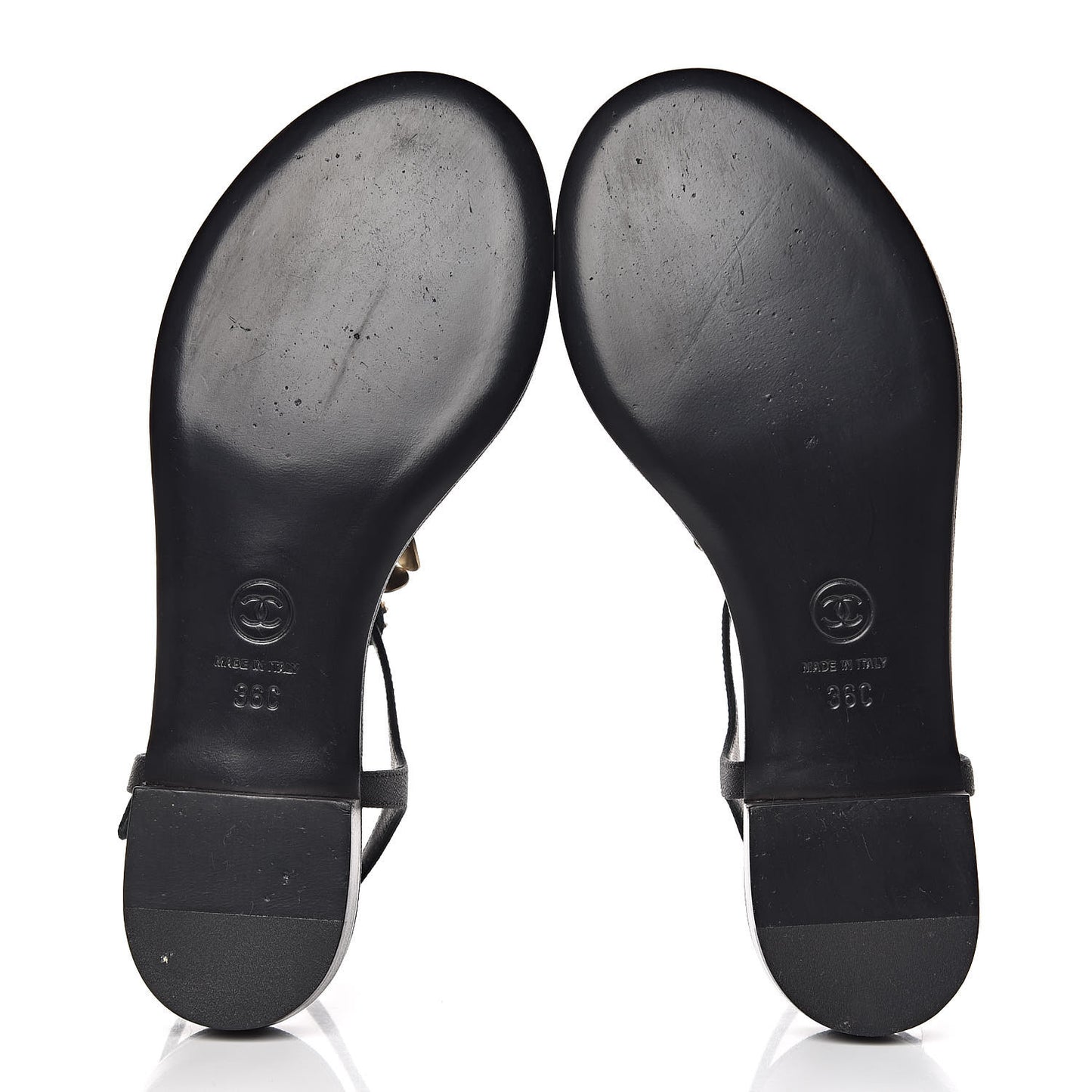 Fabric Pearl Camellia Thong Sandals 36 Black