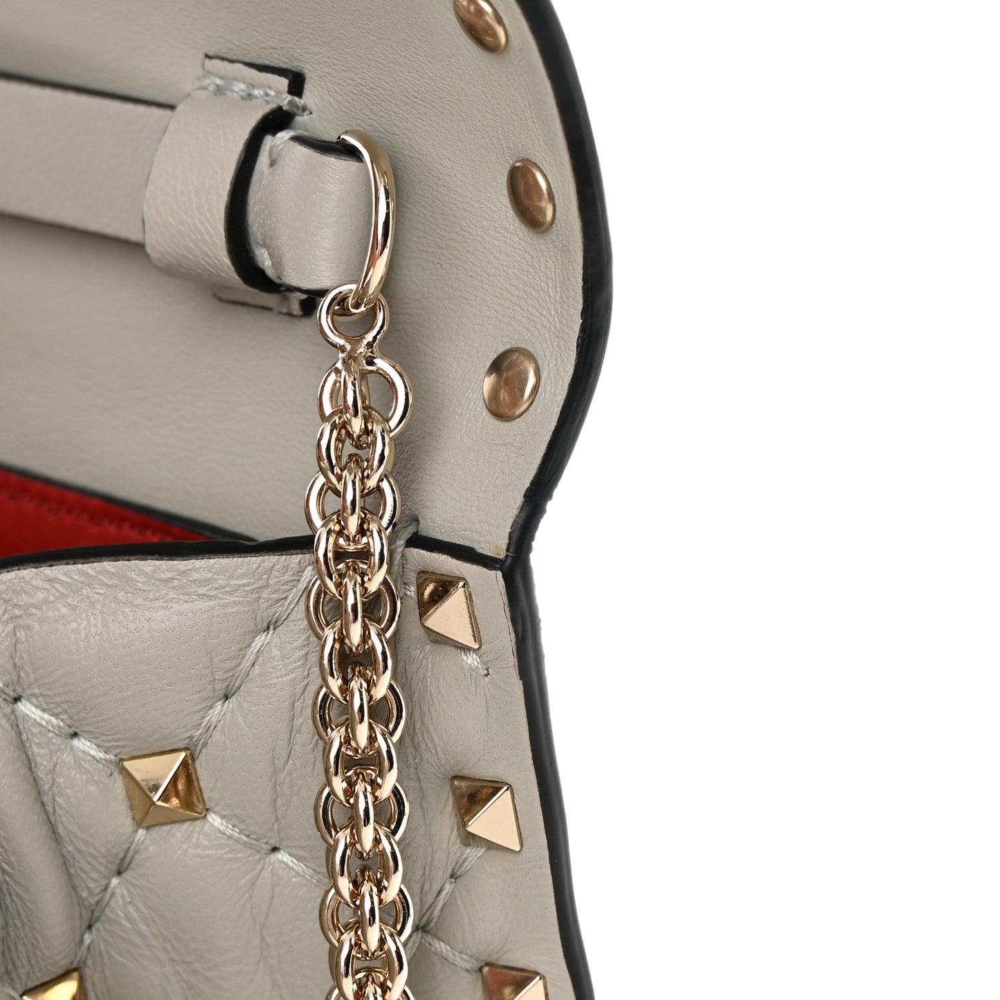 Nappa Rockstud Spike Wallet On Chain Opal Grey