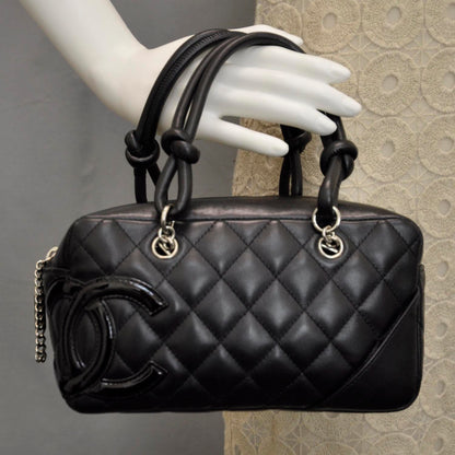Chanel Calfskin Quilted Small Cambon Bowler Black 3 of 12