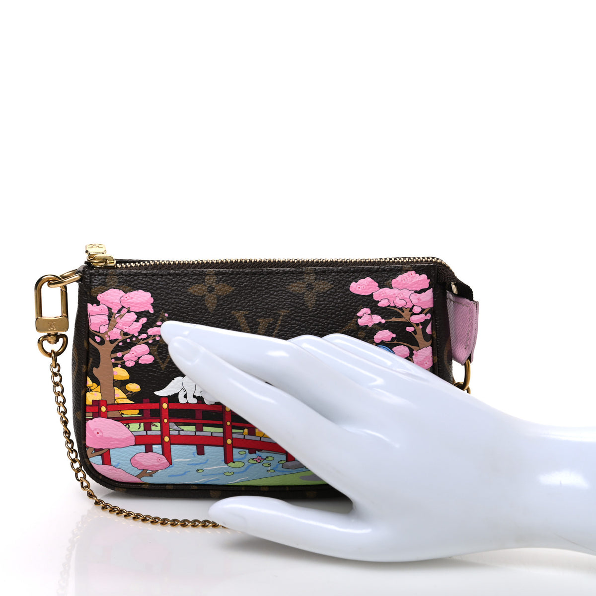 Louis Vuitton Monogram 2021 Christmas Animation Japanese Garden Mini Pochette Accessories Wisteria Pink 2 of 7