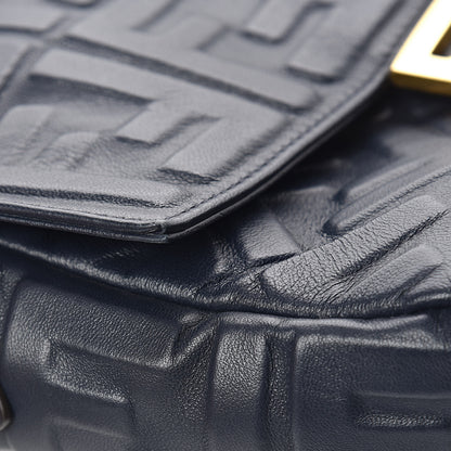 Fendi Nappa FF 1974 Embossed Baguette Midnight 7 of 11