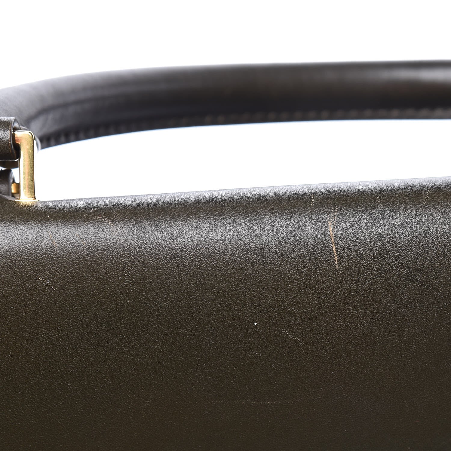 Celine Satin Calfskin Small Tri-Color Trapeze Khaki 10 of 19