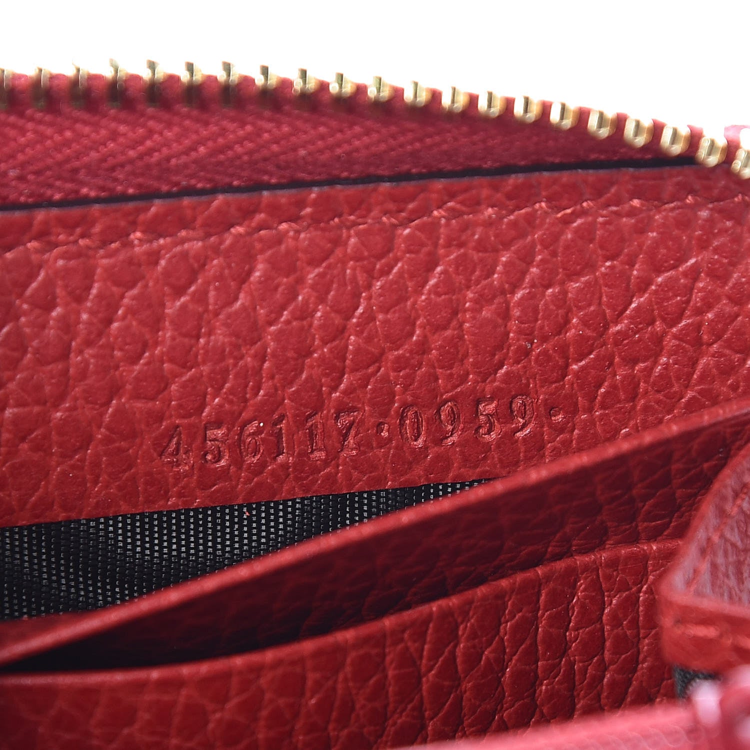 Gucci Dollar Calfskin GG Marmont Zip Around Wallet Hibiscus Red 7 of 7