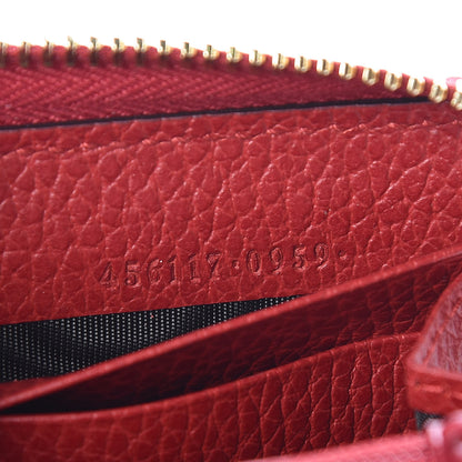 Gucci Dollar Calfskin GG Marmont Zip Around Wallet Hibiscus Red 7 of 7