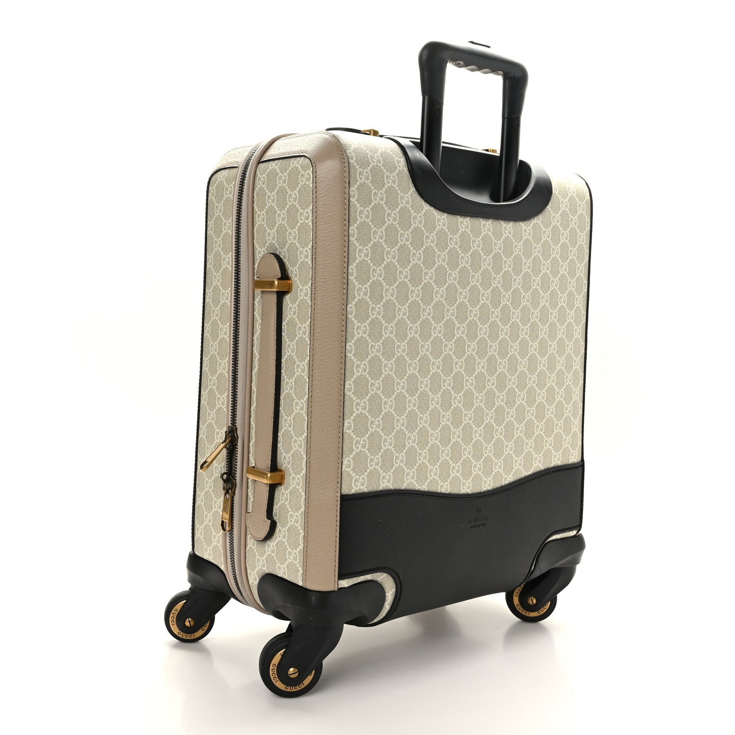 GG Supreme Monogram Textured Dollar Calfskin Web Small Savoy Cabin Trolley Beige Mystic White Oatmeal