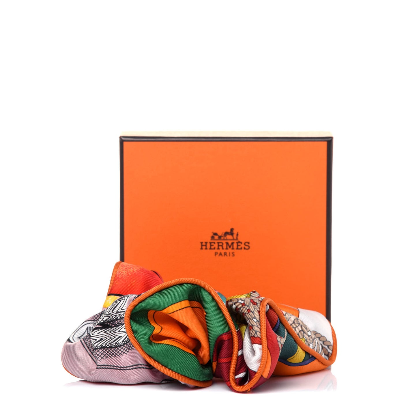 Silk Patchwork Claudia Scrunchie Orange Fruite