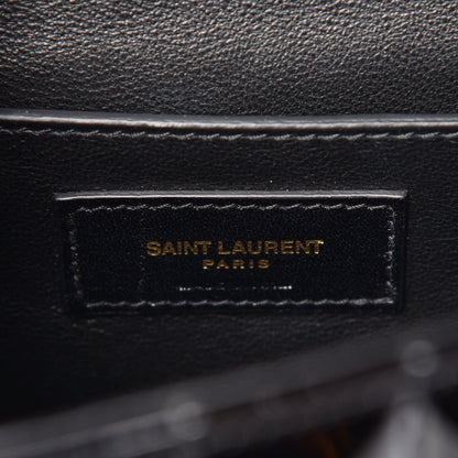 Saint Laurent Patent Matelasse Monogram Large Vicky Chain Bag Black 8 of 11
