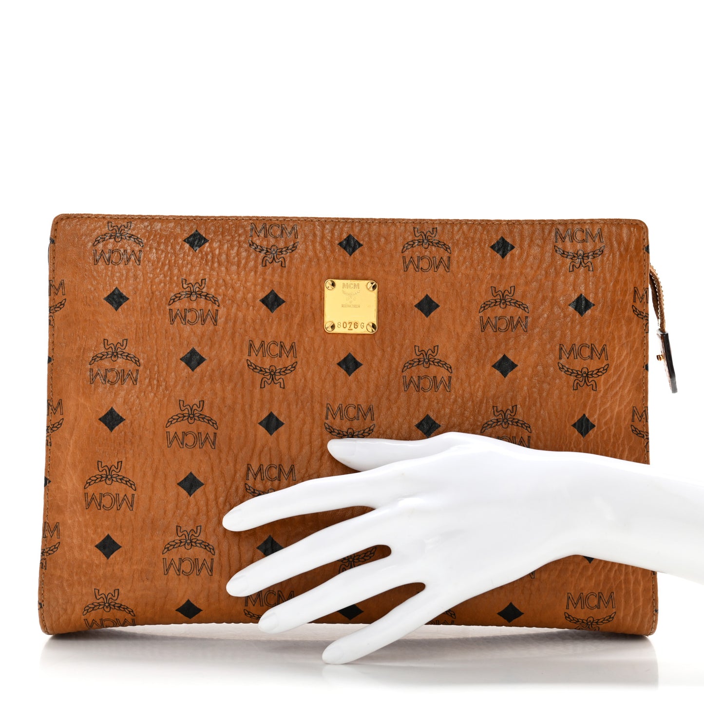 Visetos Medium Zip Pouch Cognac