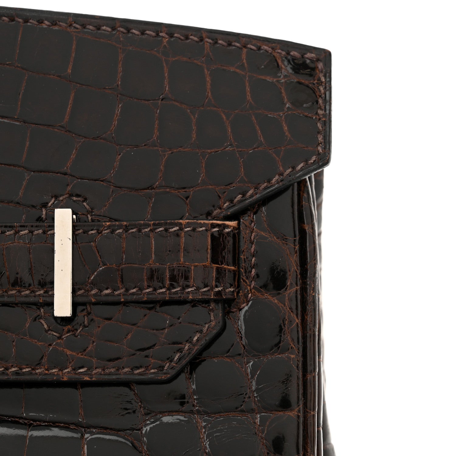 Hermes Shiny Niloticus Crocodile Birkin 30 Havane 11 of 16