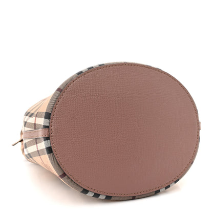Burberry Haymarket Check Colours Small Lorne Bucket Crossbody Elderberry 4 of 19