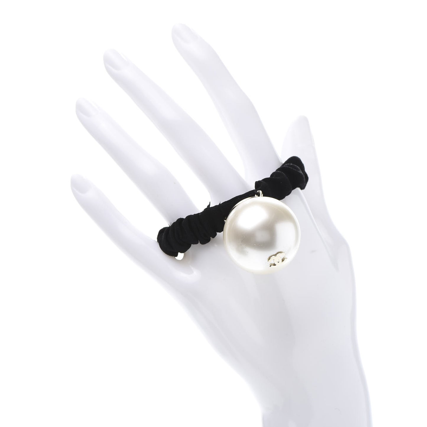 Pearl CC Hair Tie Black Gold Pearly White