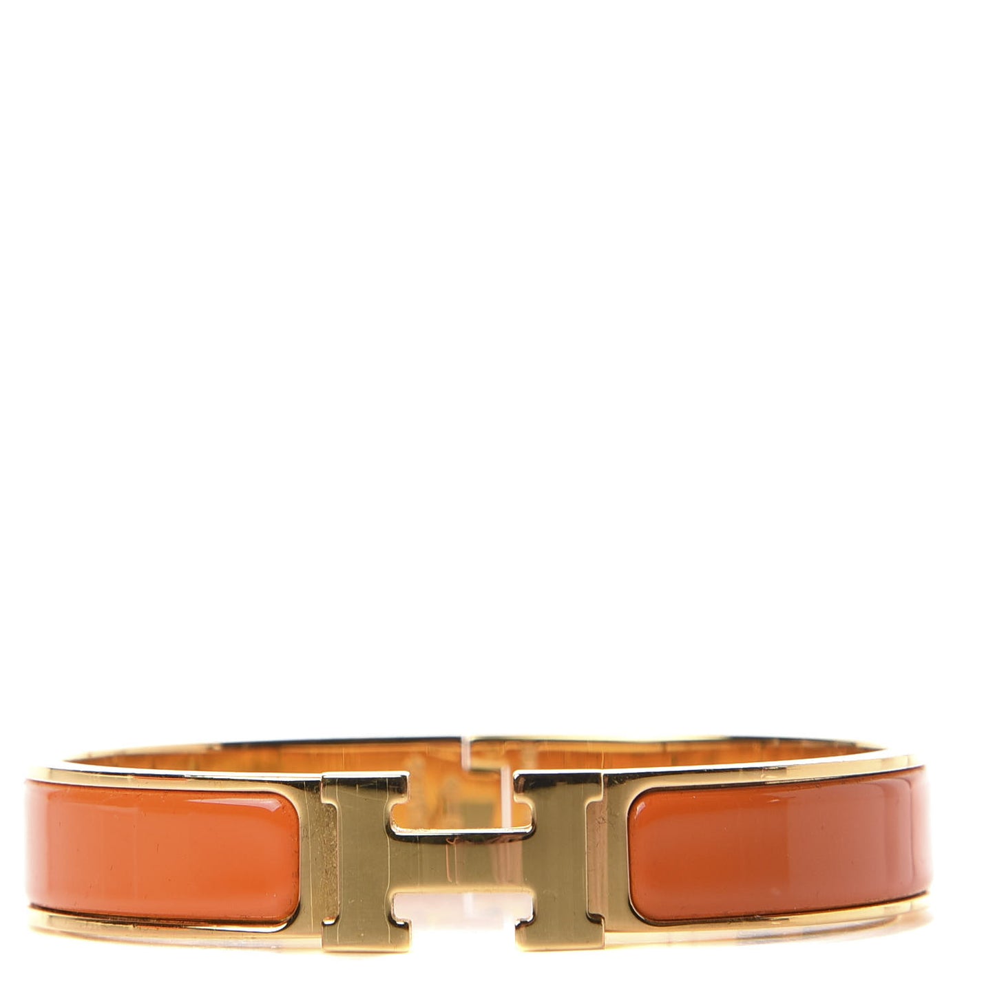 Enamel Narrow Clic Clac H Bracelet GM Orange