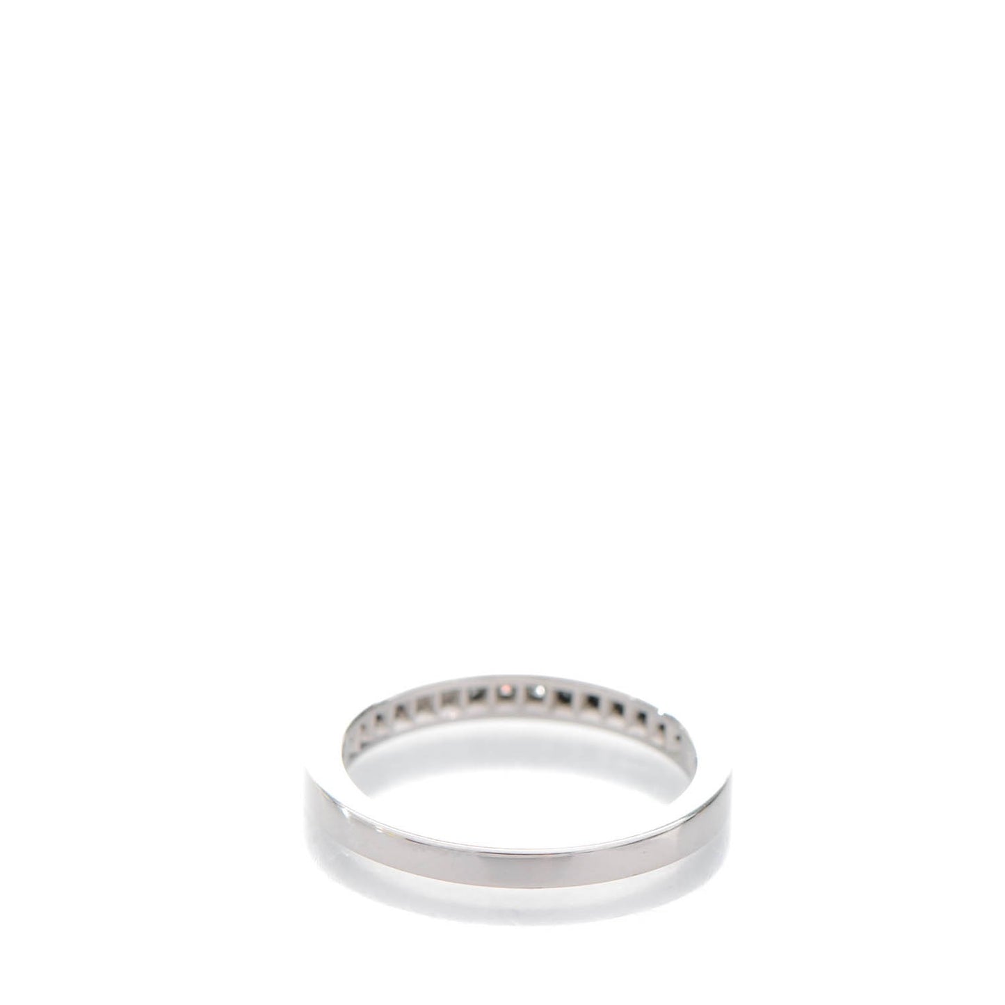 Platinum Diamond Half Circle Wedding Band Ring 6.25