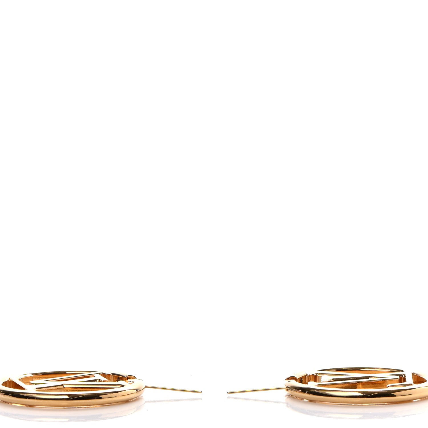 Louis Vuitton Metal Louise Hoop Earrings Gold 3 of 5