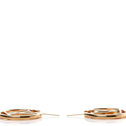 Louis Vuitton Metal Louise Hoop Earrings Gold 3 of 5