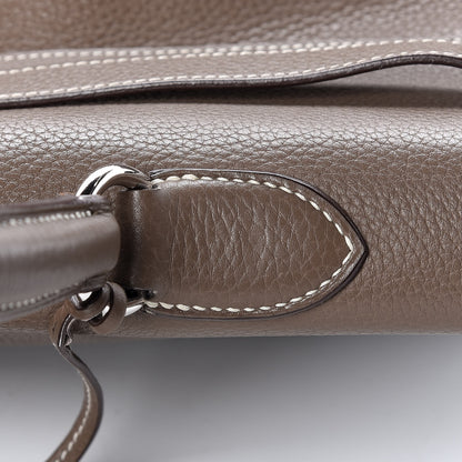 Hermes Taurillon Clemence Shoulder Kelly 40 Etoupe 27 of 38